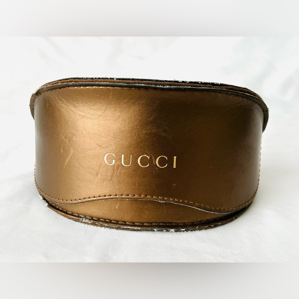 Gucci Metallic Brown Leather sunglasses case